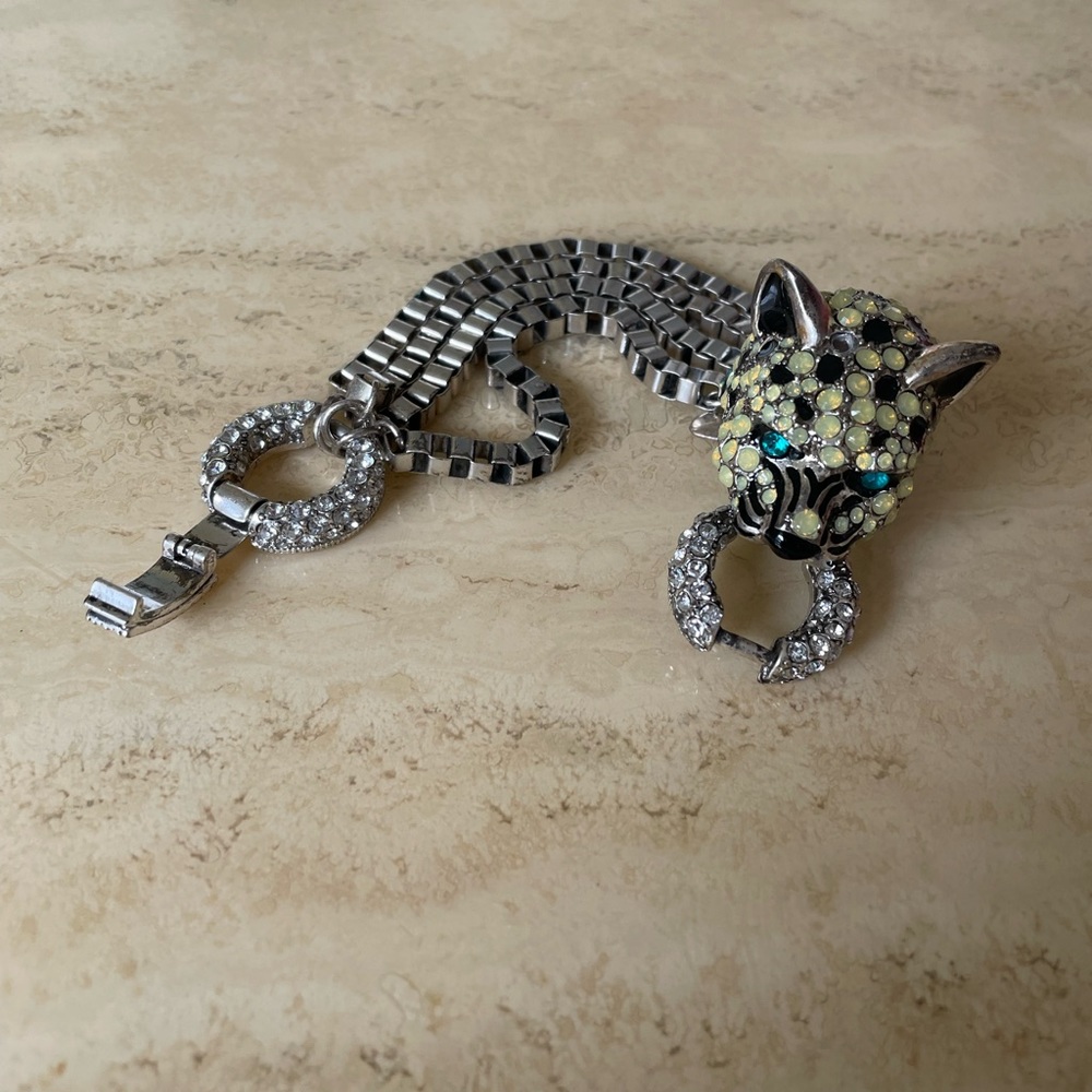 Betsey Johnson Vintage Leopard Head Bracelet